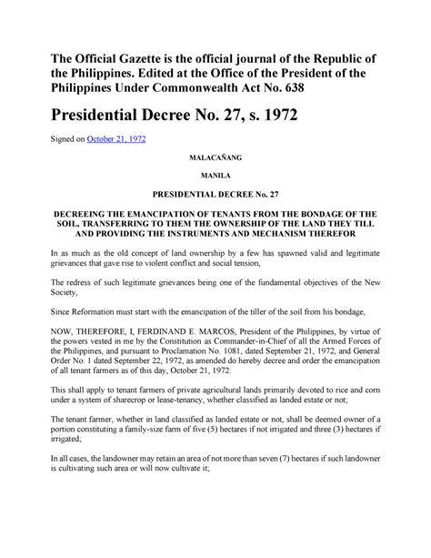Presidential Decree No .